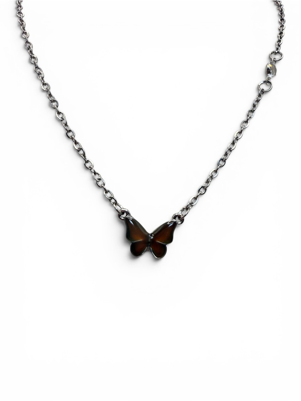 Delicate Mood Stone Color Change Butterfly Pendant Necklace - Women Jewelry